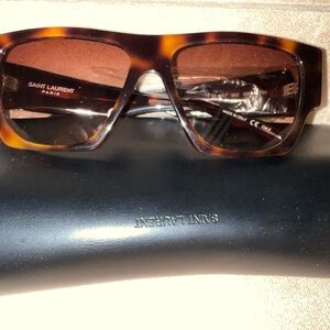 Saint Laurent Brown Tortoise Sunglasses